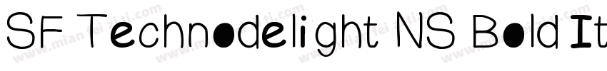 SF Technodelight NS Bold Italic字体转换